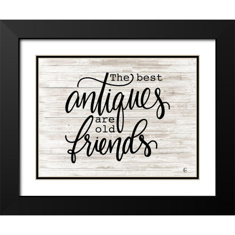 Antique Friends Black Modern Wood Framed Art Print with Double Matting by Fearfully Made Creations