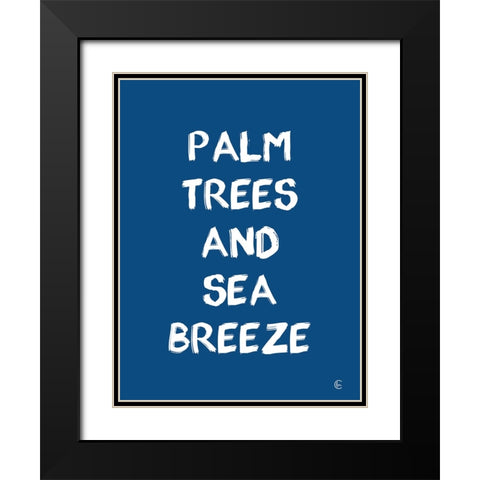 Palm Trees and Sea Breeze Black Modern Wood Framed Art Print with Double Matting by Fearfully Made Creations
