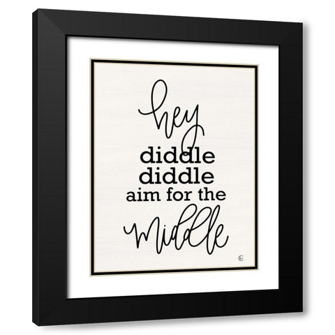 Aim for the Middle Black Modern Wood Framed Art Print with Double Matting by Fearfully Made Creations