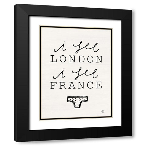 I See London Black Modern Wood Framed Art Print with Double Matting by Fearfully Made Creations
