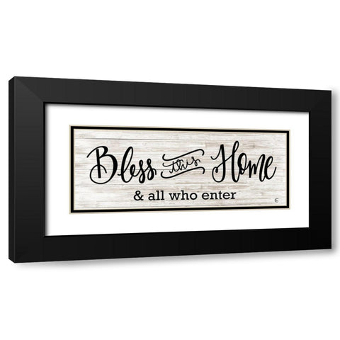 Bless This Home Black Modern Wood Framed Art Print with Double Matting by Fearfully Made Creations