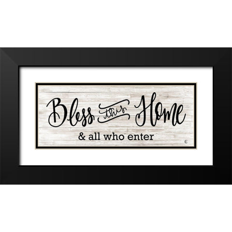 Bless This Home Black Modern Wood Framed Art Print with Double Matting by Fearfully Made Creations