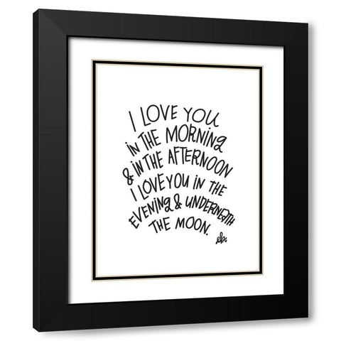 I Love You Black Modern Wood Framed Art Print with Double Matting by Barrett, Erin