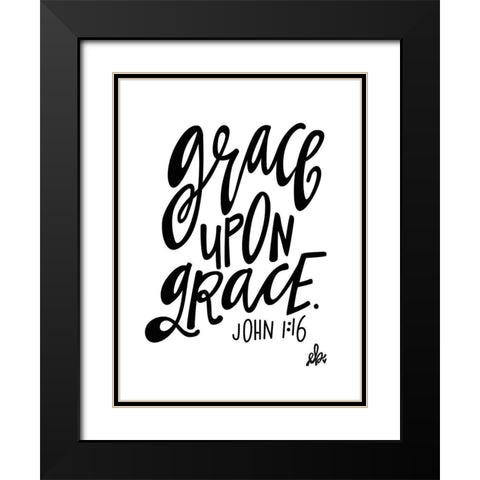 Grace Upon Grace Black Modern Wood Framed Art Print with Double Matting by Barrett, Erin