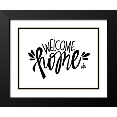 Welcome Home Black Modern Wood Framed Art Print with Double Matting by Barrett, Erin