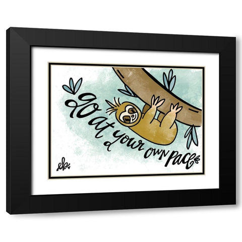 Go at Your Own Pace Black Modern Wood Framed Art Print with Double Matting by Barrett, Erin