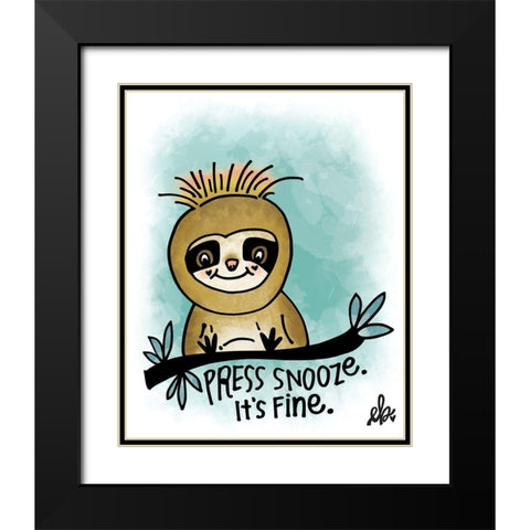 Press Snooze Black Modern Wood Framed Art Print with Double Matting by Barrett, Erin