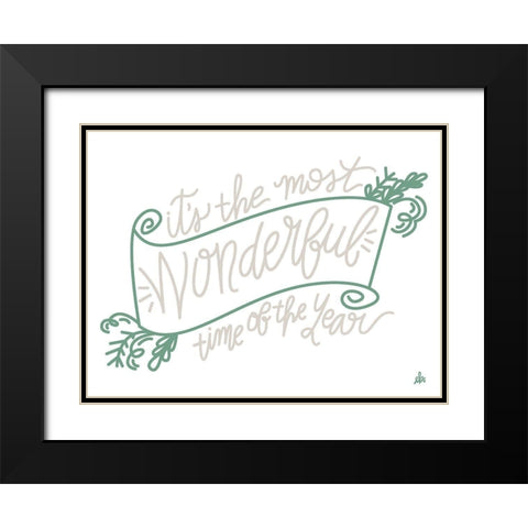 Its the Most Wonderful Time of the Year   Black Modern Wood Framed Art Print with Double Matting by Barrett, Erin