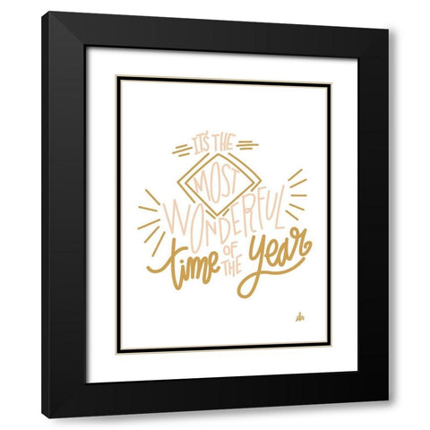 Its the Most Wonderful Time of the Year   Black Modern Wood Framed Art Print with Double Matting by Barrett, Erin