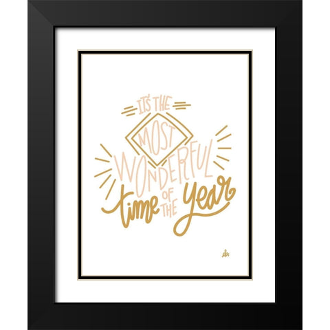 Its the Most Wonderful Time of the Year   Black Modern Wood Framed Art Print with Double Matting by Barrett, Erin