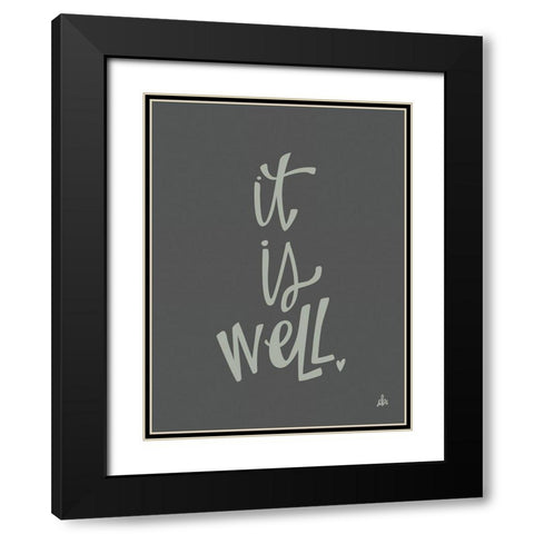 It is Well Black Modern Wood Framed Art Print with Double Matting by Barrett, Erin