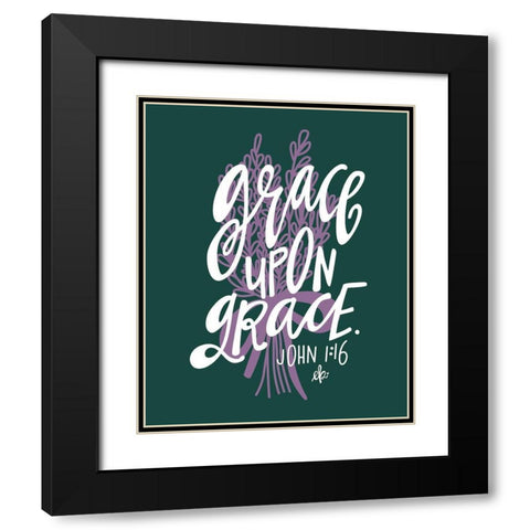 Grace Upon Grace Black Modern Wood Framed Art Print with Double Matting by Barrett, Erin