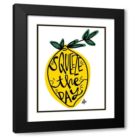 Squeeze the Day Black Modern Wood Framed Art Print with Double Matting by Barrett, Erin