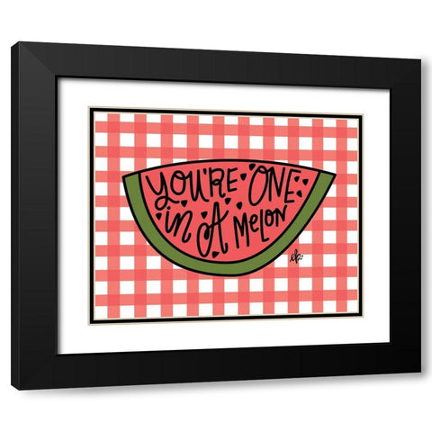 Youre One in a Melon Black Modern Wood Framed Art Print with Double Matting by Barrett, Erin