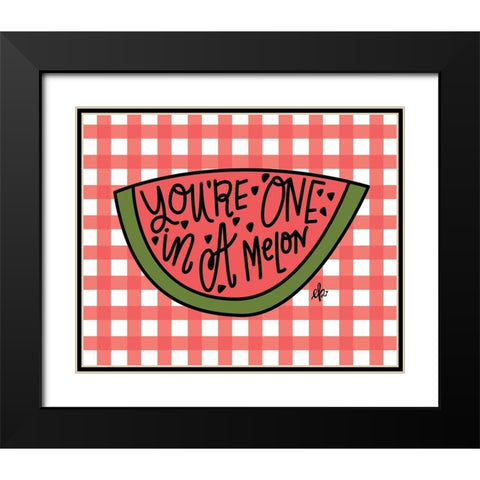 Youre One in a Melon Black Modern Wood Framed Art Print with Double Matting by Barrett, Erin