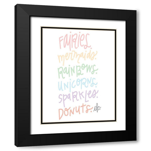 Sparkles and Donuts  Black Modern Wood Framed Art Print with Double Matting by Barrett, Erin