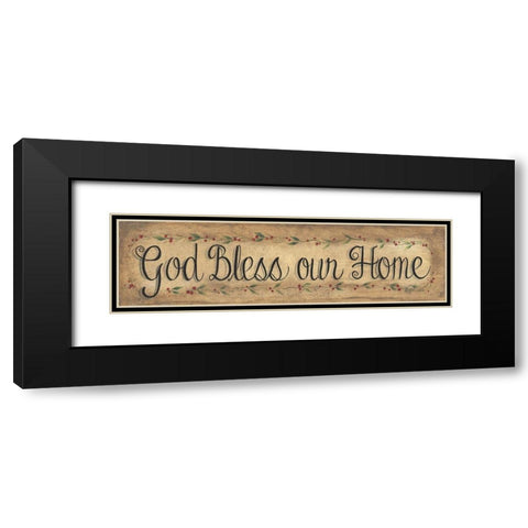 God Bless Our Home Black Modern Wood Framed Art Print with Double Matting by Eads, Gail