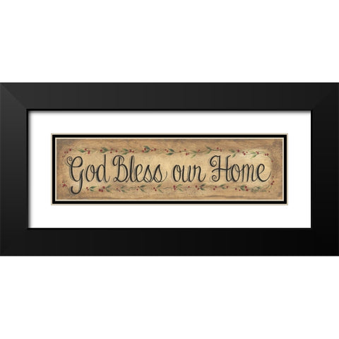 God Bless Our Home Black Modern Wood Framed Art Print with Double Matting by Eads, Gail