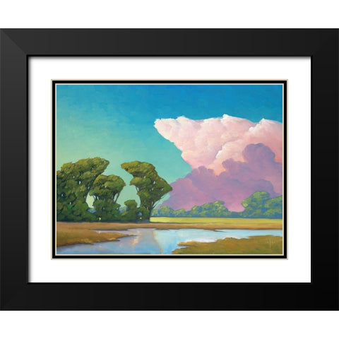 Seasons of Green and Gold Black Modern Wood Framed Art Print with Double Matting by Hawkins, William