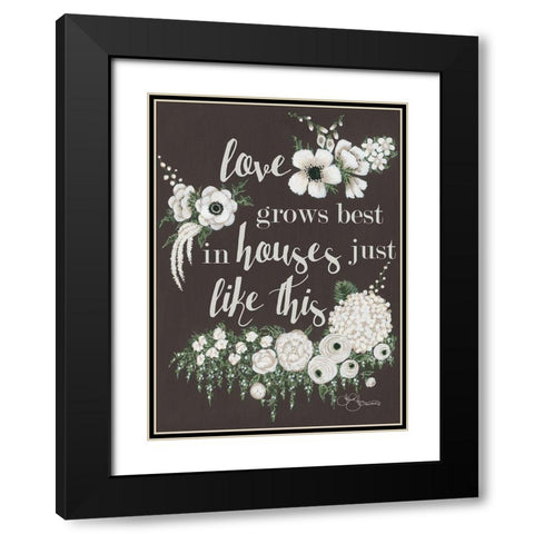 Love Grows Black Modern Wood Framed Art Print with Double Matting by Hollihocks Art