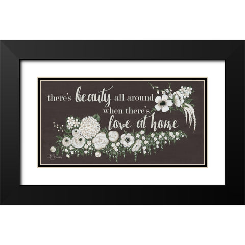 Love At Home Black Modern Wood Framed Art Print with Double Matting by Hollihocks Art