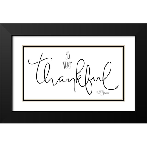 So Very Thankful Black Modern Wood Framed Art Print with Double Matting by Hollihocks Art