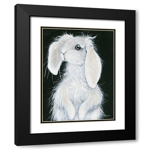 Bunny Black Modern Wood Framed Art Print with Double Matting by Hollihocks Art