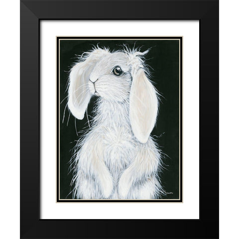 Bunny Black Modern Wood Framed Art Print with Double Matting by Hollihocks Art