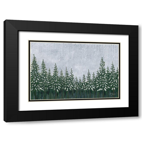 Snowy Forest Black Modern Wood Framed Art Print with Double Matting by Holllihocks Art