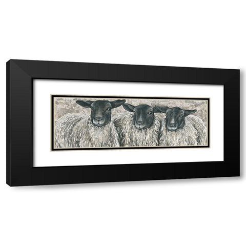 Three Sheep   Black Modern Wood Framed Art Print with Double Matting by Hollihocks Art