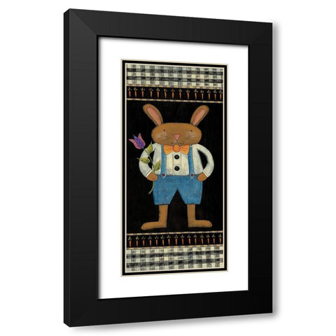 Hoppie Black Modern Wood Framed Art Print with Double Matting by Hilliker, Lisa