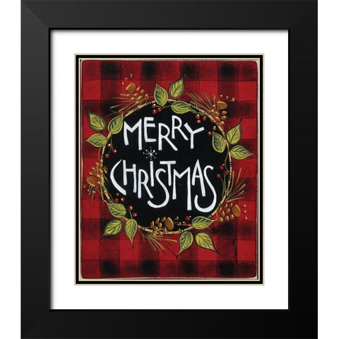 Lets Be Merry Black Modern Wood Framed Art Print with Double Matting by Hilliker, Lisa