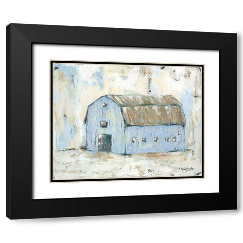 Blue Barnyard Black Modern Wood Framed Art Print with Double Matting by Holden, Jennifer