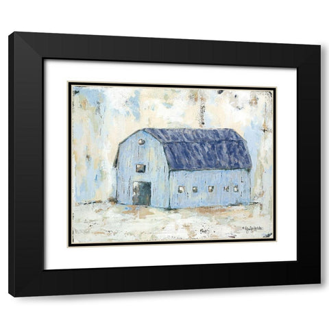 Blue Barnyard   Black Modern Wood Framed Art Print with Double Matting by Holden, Jennifer