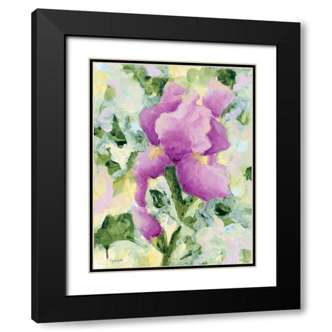 Purple Iris Black Modern Wood Framed Art Print with Double Matting by Holden, Jennifer