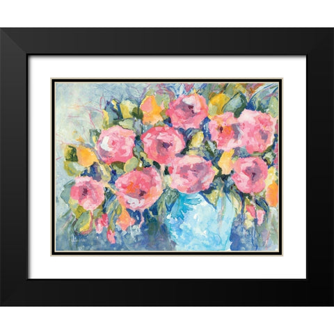 Cheerful Bouquet Black Modern Wood Framed Art Print with Double Matting by Holden, Jennifer