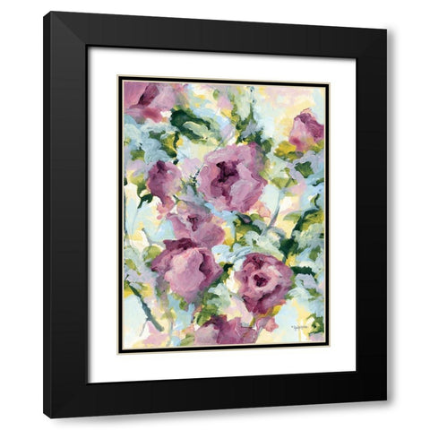 Abstract Floral Black Modern Wood Framed Art Print with Double Matting by Holden, Jennifer