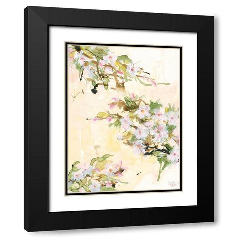 Cherry Blossoms Black Modern Wood Framed Art Print with Double Matting by Holden, Jennifer
