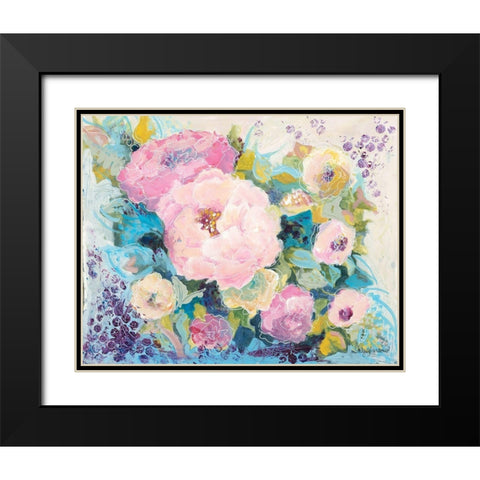 Fresh Florals Black Modern Wood Framed Art Print with Double Matting by Holden, Jennifer
