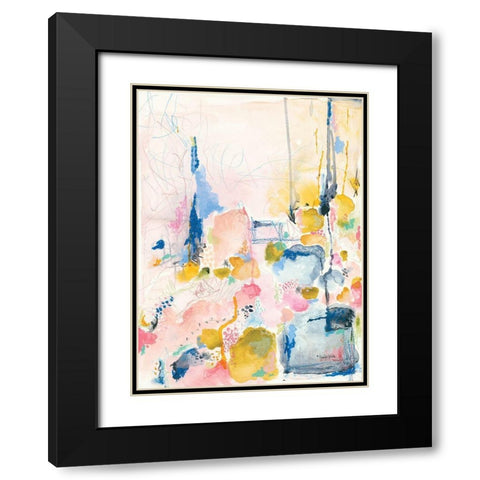 Spring Abstract Black Modern Wood Framed Art Print with Double Matting by Jennifer Holden
