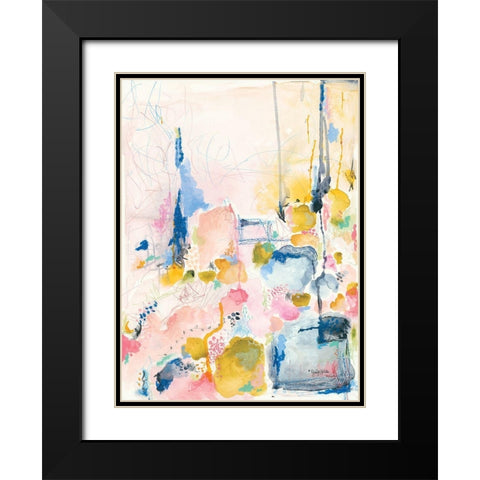 Spring Abstract Black Modern Wood Framed Art Print with Double Matting by Jennifer Holden