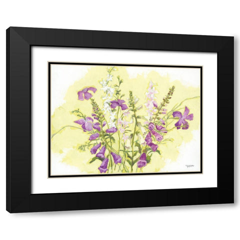 Purple Flowers Black Modern Wood Framed Art Print with Double Matting by Holden, Jennifer