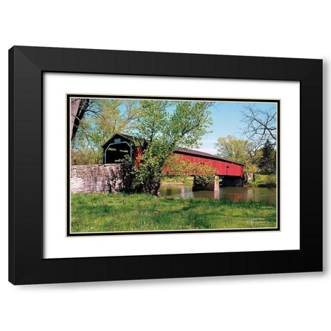 Delville Bridge Black Modern Wood Framed Art Print with Double Matting by Hoover, Irvin