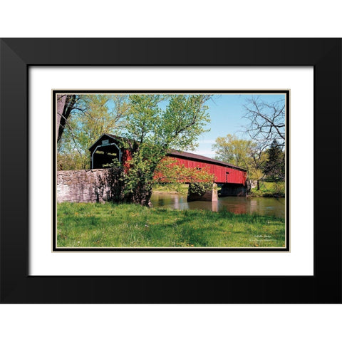 Delville Bridge Black Modern Wood Framed Art Print with Double Matting by Hoover, Irvin