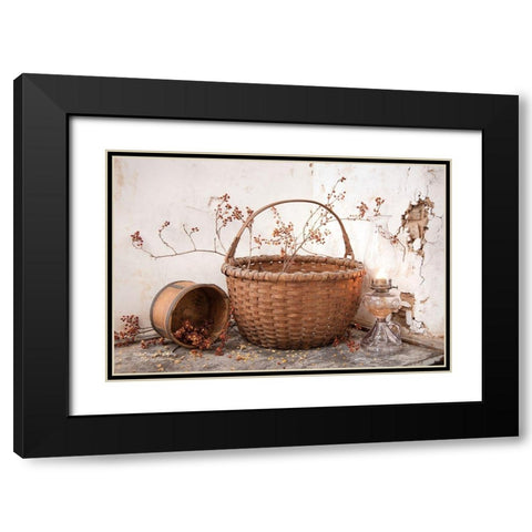 Basket Weavers Display Black Modern Wood Framed Art Print with Double Matting by Hoover, Irvin