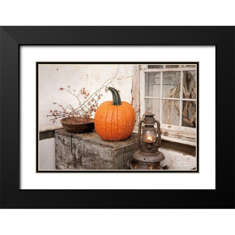 Fall Lantern Black Modern Wood Framed Art Print with Double Matting by Hoover, Irvin