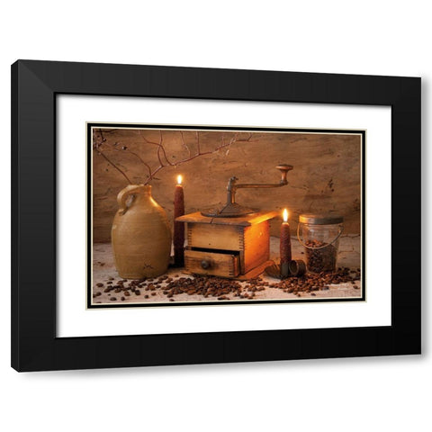 Early Morning Coffee Black Modern Wood Framed Art Print with Double Matting by Hoover, Irvin