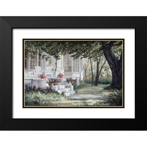 Country Porch Black Modern Wood Framed Art Print with Double Matting by Janisse, Georgia