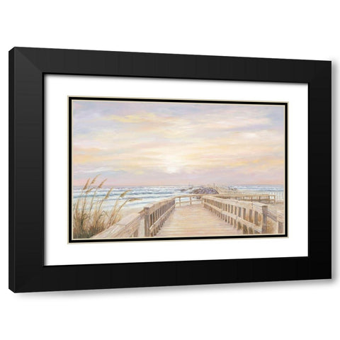Ponce Inlet Jetty Sunrise Black Modern Wood Framed Art Print with Double Matting by Janisse, Georgia