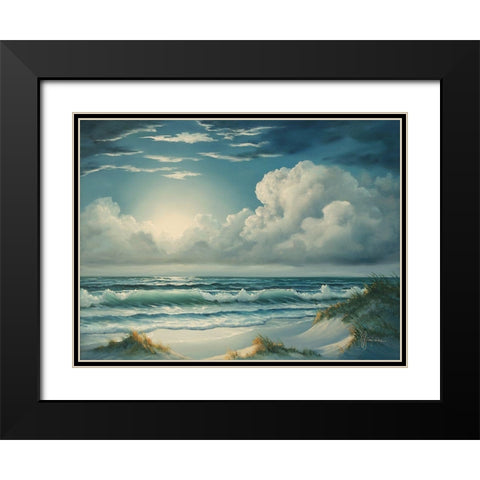 Moon Glow  Black Modern Wood Framed Art Print with Double Matting by Janisse, Georgia